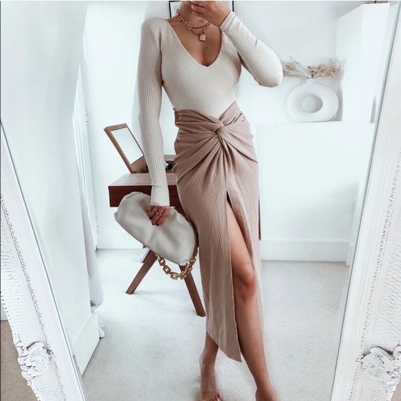 ZARA Textured Knotted Midi Skirt - Picture 5 of 13